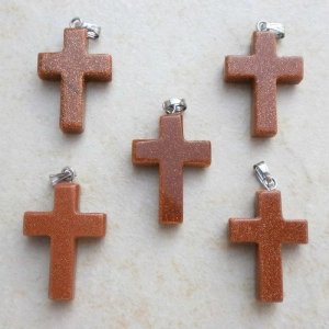 Goldfluss Anhänger Kreuz mit Öse