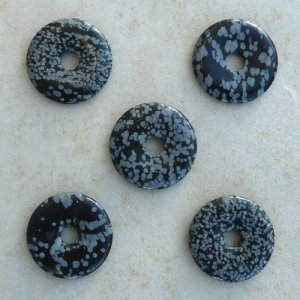 Schneeflockenobsidian Donut 30mm
