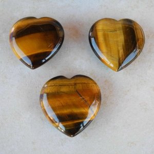 Tigerauge Herz Taschenstein 4 cm Edelstein Handschmeichler Herzen 2 Stück 