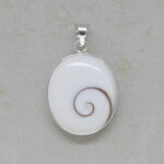 Shivas-Auge Anhänger Oval in 925er Silberfassung 30x19 mm