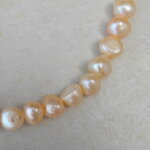 Süßwasser - Perlenkette 7 x 7,5 mm / 50 cm, aprikot