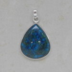 Chrysokoll Anhänger in 925er Silber gefasst -...