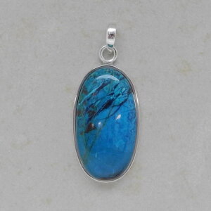 Chrysokoll Anhänger in 925er Silber gefasst - Einzelstück