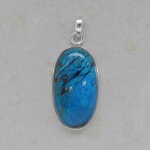 Chrysokoll Anhänger in 925er Silber gefasst - Einzelstück