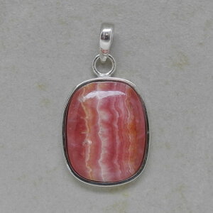 Rhodochrosit Anhänger mit 925er Silberfassung - Einzelstück