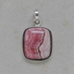 Rhodochrosit Anhänger mit 925er Silberfassung -...