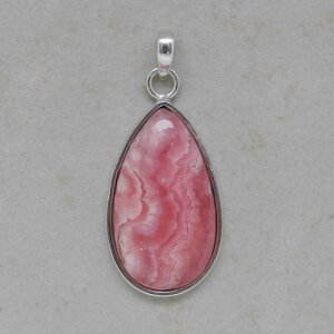 Rhodochrosit Anhänger mit 925er Silberfassung - Einzelstück