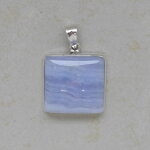 Chalcedon Anhänger in 925er Silber gefasst - Einzelstück