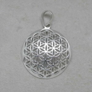 Blume des Lebens Kettenanhänger mit Chakra-Steinen / 925 Silber