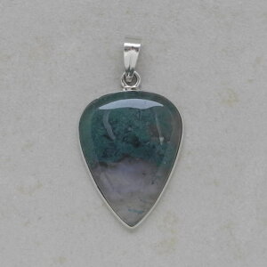 Moosachat Anhänger mit 925er Silberfassung - Einzelstück