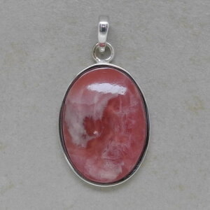 Rhodochrosit Anhänger mit 925er Silberfassung - Einzelstück
