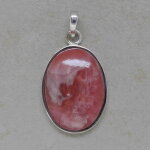 Rhodochrosit Anhänger mit 925er Silberfassung - Einzelstück