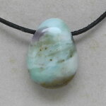 Andenopal blau Trommelstein gebohrt, 27 x 19 x 11 mm - Einzelstück