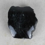 Schwarzer Turmalin / Schörl Anschliff, ca. 7,5 x 8 x 2,5 cm