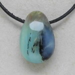 Andenopal blau Trommelstein gebohrt - Einzelstück