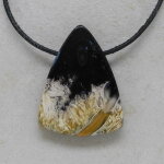 versteinertes Holz Anhänger 41 x 32 mm - Einzelstück