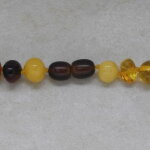Bernstein-Nugget-Kette Multicolor mit Drehverschluss, 45 cm, Einzelstück