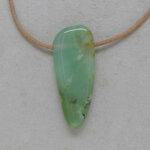 Chrysopras Anhänger gebohrt, 43 x 18 x 7 mm -...