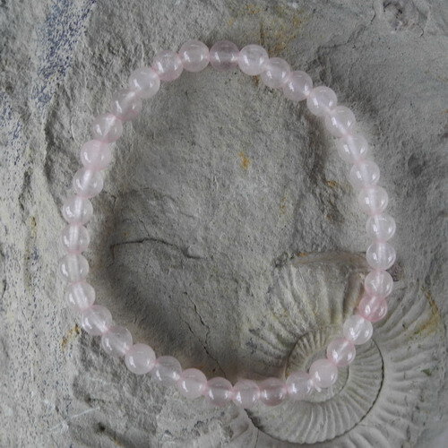 Natur+ ROSENQUARZ Edelstein Kugel Armband Elastisch 8 Mm/19