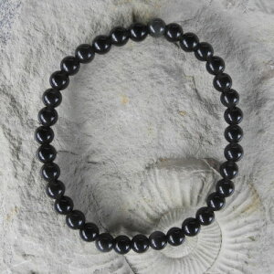 schwarzer Obsidian Kugelarmband / Kinderarmband 4 mm / 15 cm