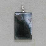 Moosachat Anhänger mit 925er Silberfassung -...