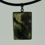 Moosachat Anhänger mit 925er Silberfassung - Einzelstück