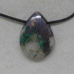 Kupfer in Matrix Anhänger gebohrt, ca. 31 x 23 x 8 mm - Einzelstück