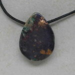 Kupfer in Matrix Anhänger gebohrt, ca. 31 x 23 x 8 mm - Einzelstück