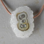Achat-Quarz Rosette gebohrt, 36 x 33 x 7 mm -...