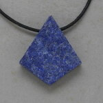 Lapis Lazuli Anhänger gebohrt, ca. 37 x 32 x 7 mm - Einzelstück