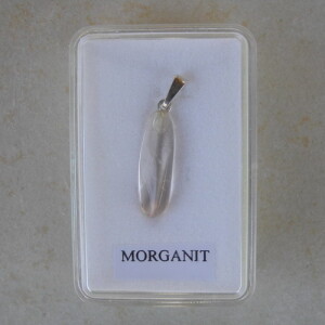 Morganit Anhänger mit 925er Silberöse