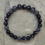 Schneeflockenobsidian Kugelarmband 8 mm