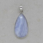 Chalcedon Anhänger in 925er Silber gefasst - Einzelstück