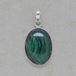 Malachit Anhänger in 925er Silberfassung -...