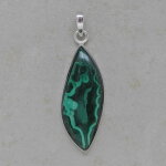Malachit Anhänger in 925er Silberfassung - Einzelstück