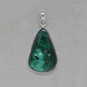 Malachit Anhänger in 925er Silberfassung - Einzelstück