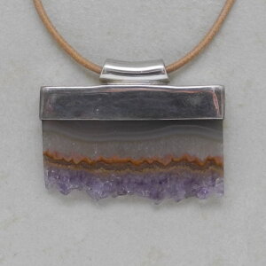 Amethyst Rohstein in 925er Silberfassung, Einzelstück