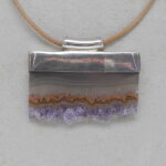 Amethyst Rohstein in 925er Silberfassung, Einzelstück