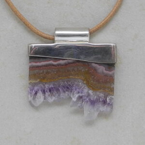 Amethyst Rohstein in 925er Silberfassung, Einzelstück