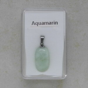 Aquamarin Anhänger mit Edelstahlöse - Einzelstück
