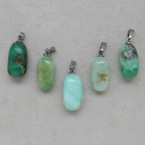 Chrysopras Anhänger mit Edelstahlöse