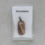 Mondstein Anhänger mit Edelstahlöse -...