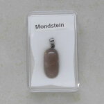 Mondstein Anhänger mit Edelstahlöse -...