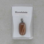 Mondstein Anhänger mit Edelstahlöse -...