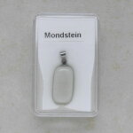 Mondstein Anhänger mit Edelstahlöse -...