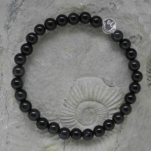 Smiley - be Happy - Armband Obsidian
