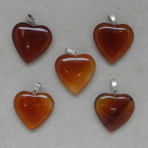 Karneol Herzanhänger mit Öse ca. 20x20 mm