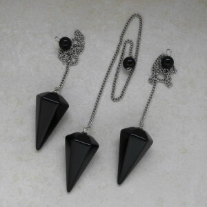 schwarzer Obsidian Pendel ca. 35 mm