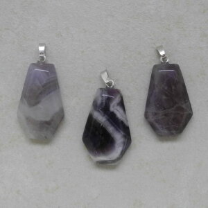 Amethyst Anhänger in Sargform mit Öse