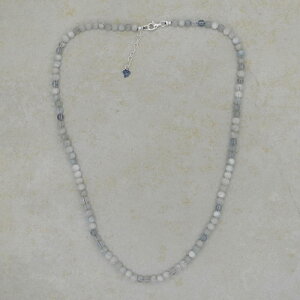 Aquamarin Kugelkette 4 mm mit 925er Silberverschluss